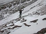 Ecuador Chimborazo 04-08 Jerome Ryan On The Thielman Glacier Beyond The Whymper Refuge